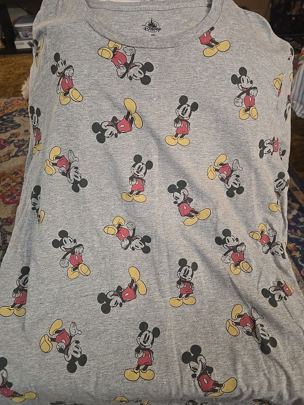 Disney ~ Grey Tshirt with Mickey print all over ~ size 2xl